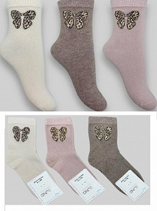 Носки с рисунком и стразами для девочки BELINO