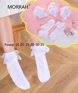 Белые нарядные носки для девочки MORRAH